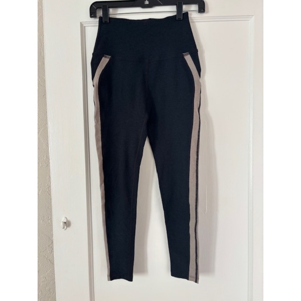 Beyond Yoga Womens High Waisted Side Stripe Leggings Charcoal Grey Size M